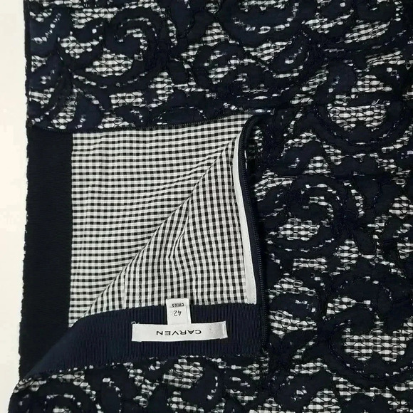 {Carven} Floral Lace Gingham Skirt - Size 10 - Picture 8 of 16